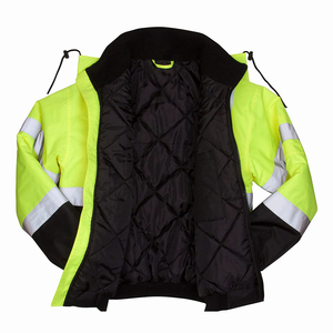 Veste de sécurité personnalisée haute visibilité vêtements de travail réfléchissants vestes de sécurité pleine grandeur couleur jaune bleu veste de travail à capuche - Product Image 6