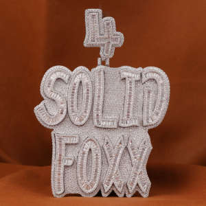 Luxueux Moissanite Diamant 925 Pendentif Personnalisé en Argent Sterling pour Hommes Plein Glacé Style Hip-Hop Personnalisé SOLID FOXX Pendentif - Product Image 2