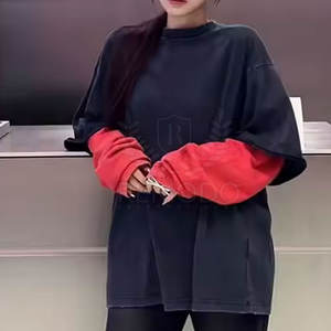 Camiseta de doble capa para mujer, Material de algodón y poliéster, camiseta de doble capa para mujer, camiseta de doble capa de estilo único para mujer - Product Image 3