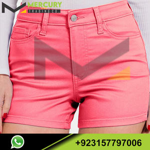 Pantalones cortos de mezclilla de algodón para mujer, ropa de calle de verano 2024, pantalones cortos rectos de cintura baja para mujer, pantalones cortos de Color sólido para mujer - Product Image 6