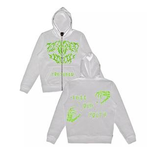 เสื้อมีฮู้ดสำหรับผู้ชาย,เสื้อสเวตเตอร์ผ้าฝ้ายออร์แกนิกพิมพ์ลายโฟม3d พิมพ์โลโก้แบบพอง - Product Image 1