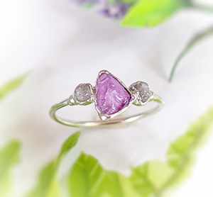 Raw Purple Amethyst Gemstone in 925 Sterling Silver Fancy Shape Amethyst With Zircon Special Gift for Women on Special Festival - Product Image 4