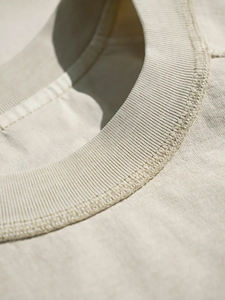 Camiseta de Punto Grueso Lavada Personalizada para Hombre, Estilo Urbano Minimalista, Corte Regular, Hombros Caídos, Estilo Vintage, 100% Algodón - Product Image 5