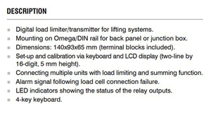 Fabricant et exportateur italien de limiteurs de charge numériques LCD3 de qualité exceptionnelle - Transmetteur de poids pour systèmes de levage - Product Image 4