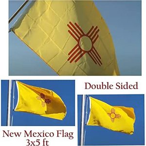Drapeau du Nouveau-Mexique 3x5 pieds, double face, 3 couches, polyester, fabriqué aux États-Unis par USA TOP FLAGSINC avec 2 attaches en laiton - Product Image 3