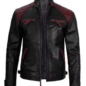 Veste bomber en cuir imperméable de haute qualité avec logo personnalisé, col montant, effet cuir résistant pour hommes - Product Image 3