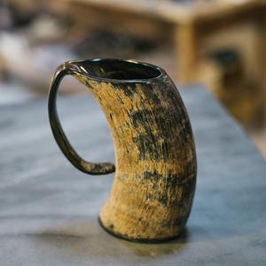 Corne à boire de buffle avec corne sculptée Antique Viking Articles de fête à boire utiliser l'Inde artisanat échantillon gratuit - Product Image 5