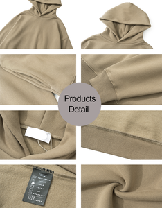 Logo personnalisé de haute qualité hiver unisexe chaud impression broderie pull sweat uni sans ficelle sweats à capuche vierges - Product Image 2