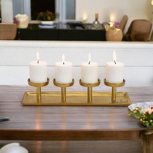 Élégant Porte-Bougie en Métal Doré avec Base en Marbre, Décoration de Table de Luxe, Design Stable et Durable pour la Maison, le Salon et la Salle à Manger - Product Image 6