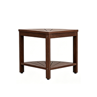Table d'appoint d'extérieur Adirondack avec étagère de rangement pour balcon et jardin, en plastique et bois