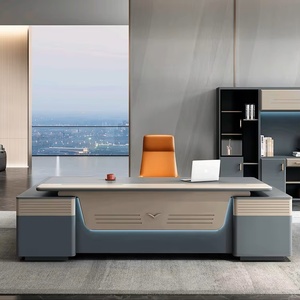 Modern Wooden Executive Office <b>Desk</b> Eco Friendly <b>Extendable</b> Computer Table Easy Assembly Workstation For Commercial Manager - Product Image 1