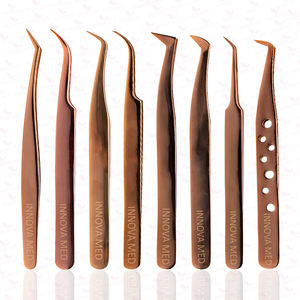 Lot de pinces à cils en microfibre avec logo personnalisé Extension de cils à volume de 45/60/75/90 degrés Embouts pointus en acier à prise en fibre écologique - Product Image 6