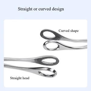 1 Pieza de Pinzas Quirúrgicas Cervicales Ovaladas Dentadas de Acero Inoxidable, Instrumentos Hemostáticos, Juego de Instrumentos de Aguja Abierta y Cerrada - Product Image 3