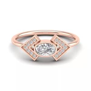 Anillos de diamantes cultivados en laboratorio de oro amarillo de 14 quilates de diseño lujoso, suministro al por mayor, joyería de lujo para mujer, anillos de regalo nupcial - Product Image 1