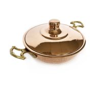 Poêle à omelette Emirgan en cuivre martelé à la main, écologique, plaqué étain, compatible gaz et induction, 14-17-18-20-22cm