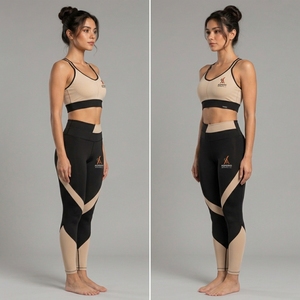 Ensemble de yoga pour femmes, imprimé léopard, taille plus, leggings taille haute et soutien-gorge de sport, 2 pièces, vêtements de sport pour la gym, fitness, activewear, OEM, étiquette privée - Product Image 5