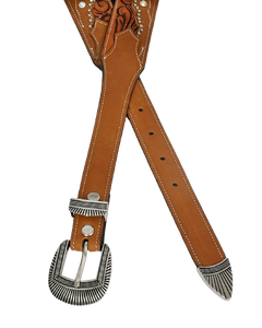 New Arrival Fancy Style Handmade Genuine Cow Hide Leather <b>Belt</b> with Customized Design Alloy for Buckle <b>Western</b> Style for Sale - Product Image 4