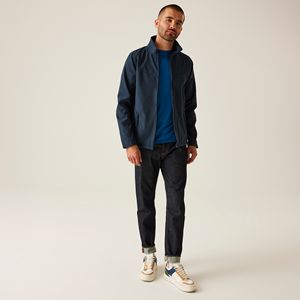 Veste Softshell Homme Hiver Extérieur Bleu Marine Respirante Coupe-Vent avec Col Montant, Logo OEM Personnalisé de Haute Qualité 2026 - Product Image 3