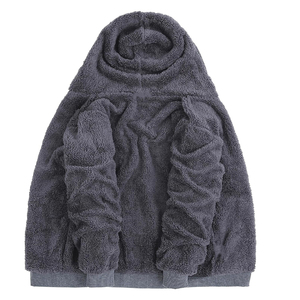 Faux Fur <b>Lined</b> <b>Hoodie</b> Custom Logo Zipper Hoodies High Quality <b>men</b> <b>Sherpa</b> <b>Hoodie</b> - Product Image 2