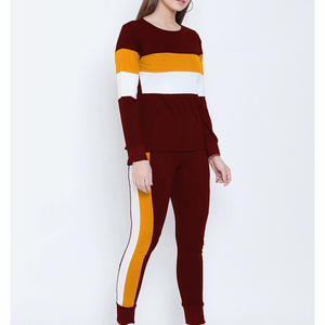 Venta al por mayor personalizado de alta calidad 100 por ciento de algodón en blanco chándales de manga larga con capucha Jogger Conjunto para las mujeres unisex - Product Image 1