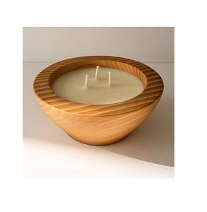 ชามแป้งไม้มะม่วง2ชิ้นรูปหัวใจตกแต่งแบบชนบทที่วางเทียนแกะสลักด้วยมือ - Product Image 2