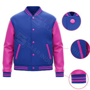 Veste universitaire réversible en laine de qualité supérieure unisexe, chauffante, respirante, avec fermeture à boutons sur le devant, veste d'hiver - Product Image 4