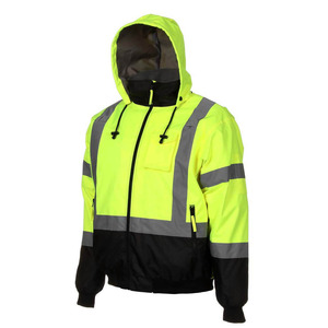 แจ็กเก็ตทำงานสะท้อนแสงสำหรับใส่ได้ทั้งชายและหญิงเสื้อโค้ทแบบมีฮู้ดกันน้ำมีฮู้ดสามารถมองเห็นได้ชัดเจนสำหรับความปลอดภัยกลางแจ้ง - Product Image 1