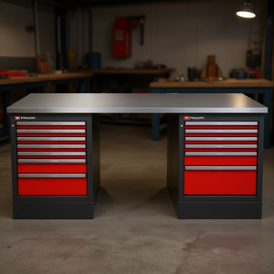 Banc de travail haut Facom avec 13 tiroirs, armoire à outils en acier inoxydable - Product Image 3