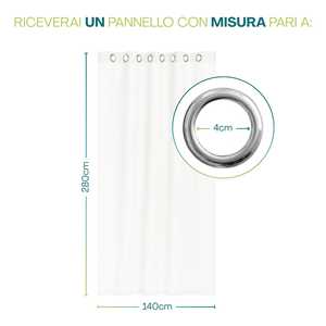 Elegante tenda interna 140x280 cm con occhielli in metallo pannello Semi-opaco in vari colori - Product Image 2