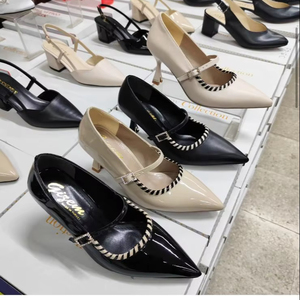 Zapatos de Tacón de Aguja Clásicos para Mujer, Punta Puntiaguda, Decoración de Diamantes de Imitación, 9 CM, para Tallas 36-40, Hechos en Turquía - Product Image 1