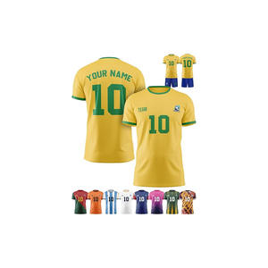 Maillot de football personnalisé de haute qualité, uniforme personnalisé, nom de l'équipe, numéro, logo, 100% polyester, séchage rapide, manches courtes pour shorts - Product Image 4