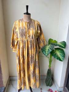 Vestido caftán con estampado de animales indios, ropa de playa Maxi de algodón suave, ropa de dormir larga, vestidos informales para el verano S a 3XL - Product Image 2