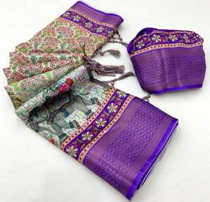 Vêtements ethniques indiens pur Dola Saree en soie chaude avec Saree de travail Jari antique avec des pièces de chemisier pour les femmes portent Saree - Product Image 6