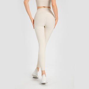 High Waist <b>Nylon</b> Gym <b>Leggings</b> for Women Custom Logo Mid-Waist Yoga Pants with Solid Pattern Made in Pakistan Fitness Activewear - Product Image 5