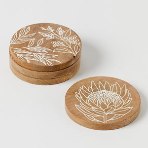 Sous-verres en résine de conception classique conçus tapis en verre tampons motif ornemental rond écologique pour l'utilisation de la bière de table tasse à thé - Product Image 3