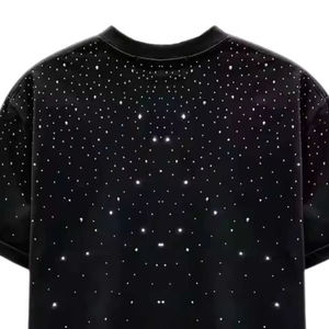 Nouveauté 2026 T-shirts personnalisés avec strass, T-shirts noirs unis, T-shirts avec logo de marque personnalisé, T-shirts avec strass pour hommes - Product Image 6