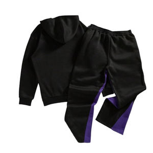 Conjunto de sudadera de algodón 100% con estampado de árbol real de 2 piezas personalizado-Sudadera con capucha y pantalones de chándal acampanados - Product Image 3