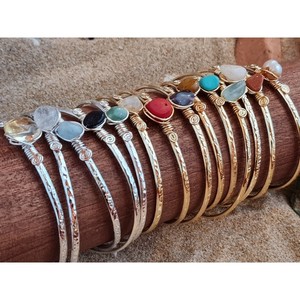 <b>Boho</b> Style Gold & Silver Plated Fashion <b>Bracelets</b> & Bangles Colorful Stone Accents for Resale - Product Image 3