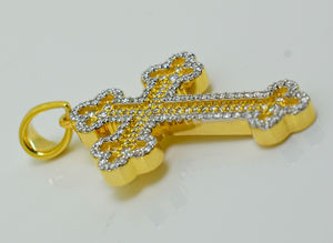 Poussière d'étoile Jésus sur la croix pendentifs baguette coupe croix pendentif Moissanite Diamant religieux JewelryLab Grown Diamond - Product Image 3