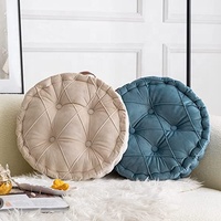 Coussin de siège en velours tissé doux et confortable, poignée écologique, motif diamant de 16 pouces de diamètre, pour chaises de salle à manger, chaises de bureau, utilisation en hôtel