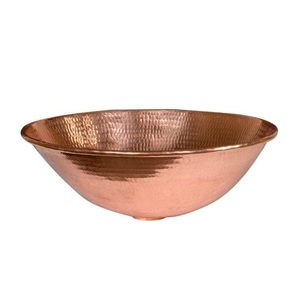 Évier en cuivre pur en métal de conception classique de vente fraîche Évier en cuivre décoratif de couleur de forme de taille personnalisée avec poignée - Product Image 1