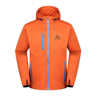 Veste coupe-vent d'extérieur pour homme, softshell imperméable, écologique, à capuche, entièrement zippée, décontractée, matelassée, avec col montant et logo frontal