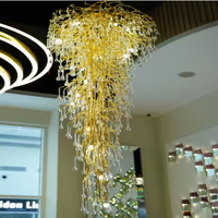 Lustre personnalisé de luxe pour les pays du Golfe Hauteur réglable Long pour les hôtels EAU Arabie Saoudite Qatar Oman Koweït Bahreïn Installation
