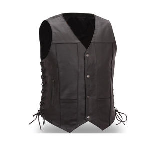 เสื้อกั๊กหนังวัวแกะแบบยั่งยืนสำหรับผู้ชายเสื้อขี่มอเตอร์ไซด์ออกแบบตามท้องถนน - Product Image 4