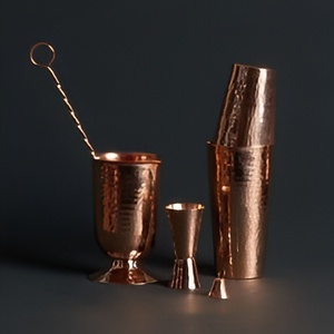 Venta caliente proveedor moderno al por mayor 5 piezas combinación martillado Acero inoxidable coctelera Bar Set - Product Image 4