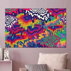 Toile d'art psychédélique : Décoration murale moderne et vibrante, toile encadrée - Product Image 1