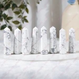 Colección única de artesanías de cristal, productos curativos de 50-75mm, howlita, 1kg, torres de cristal/obelisco para decoración de hogar y oficina - Product Image 1