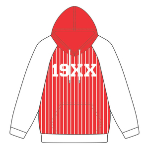 Année de fondation KAP Pull à capuche rouge Blanc Manches raglan Rayures Mélange de coton Fraternité grecque Vêtements Divine Nine HBCU - Product Image 2