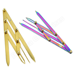 Règle à sourcils personnalisable Golden Ratio Diviseur en acier de marque privée en couleurs arc-en-ciel pour l'application des sourcils - Product Image 5