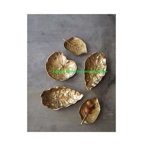 Gold Mini Leaf Custom Metal Serving Dátiles Chocolates y nueces Tazón para servir al por mayor y exportadores - Product Image 2